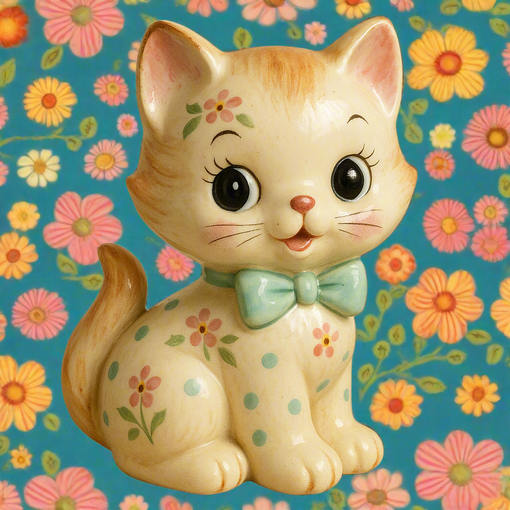 kitschy cat figure vintage