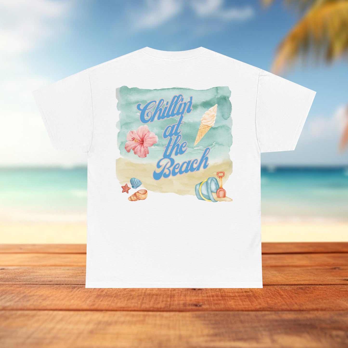 Kitty's Beach Day - Cute Cat T-Shirt, Beach Vacation Apparel
