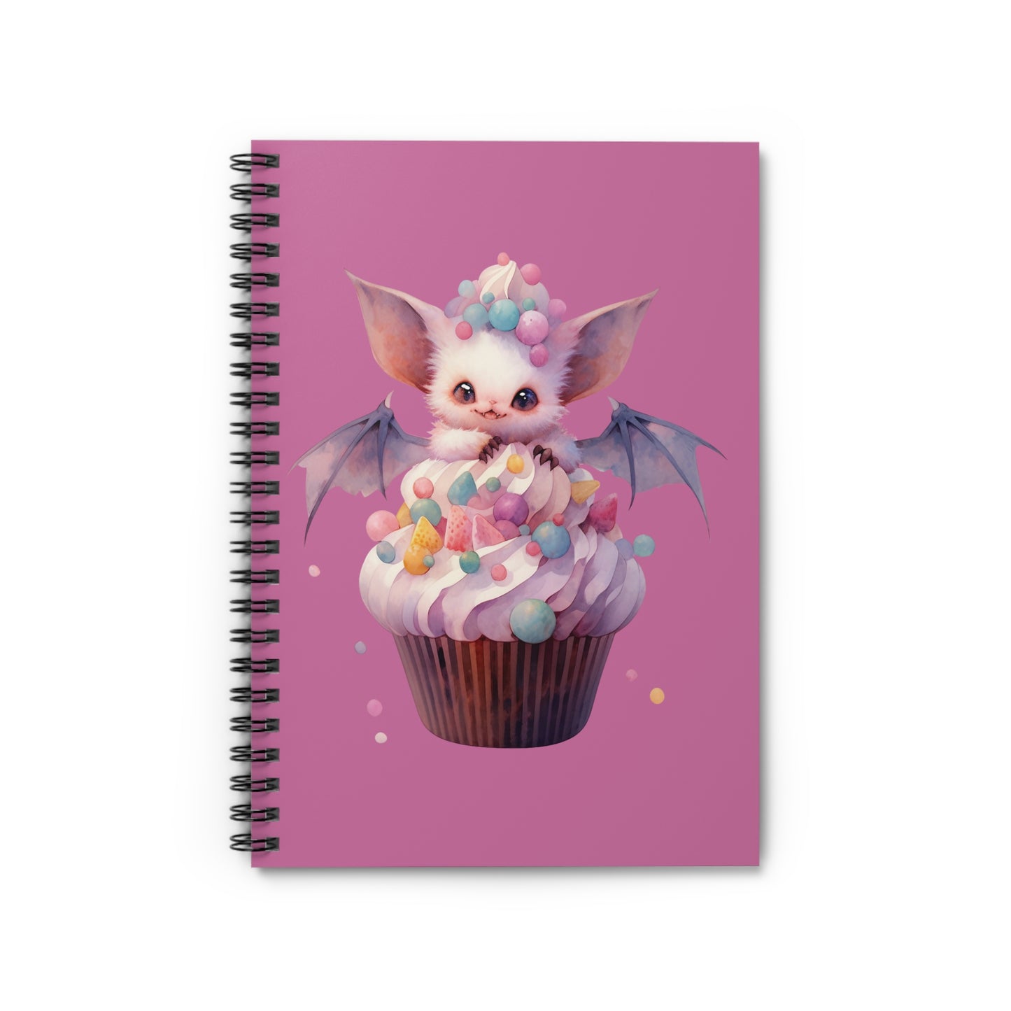 Cute Baby Fruit Bat Cupcake Spiral Notebook