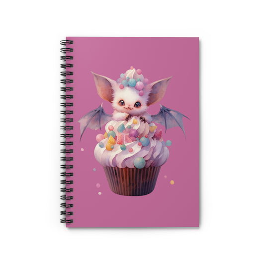 Cute Baby Fruit Bat Cupcake Spiral Notebook